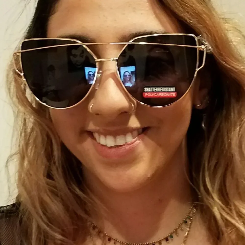 Oversize Sunglasses Cat Eye flat lens